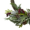 thumbnail image 3 of Northlight Icy Winter Foliage and Plaid Bow Artificial Christmas Twig Wreath, 23 inch, Unlit, 3 of 6