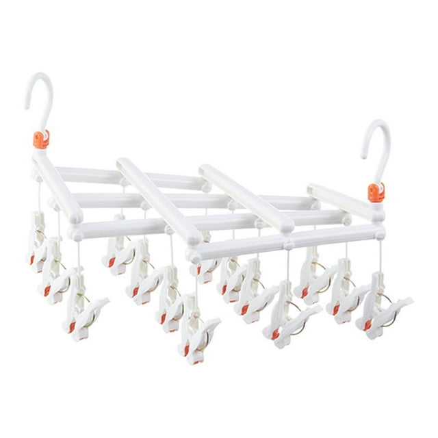 EGNMCR Hooks for Hanging Folding Multi-head Drying Rack Clip Windproof Multifunctional Telescopic Drying Rack Coat hanger