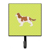 Carolines Treasures BB3849SH4 Cavalier King Charles Spaniel Checkerboard Green Leash or Key Holder
