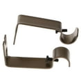 thumbnail image 1 of yuksok 2Pcs Curtain Rod Brackets Set Double Curtain Rod Easy No Drilling Right Into Brown, 1 of 6