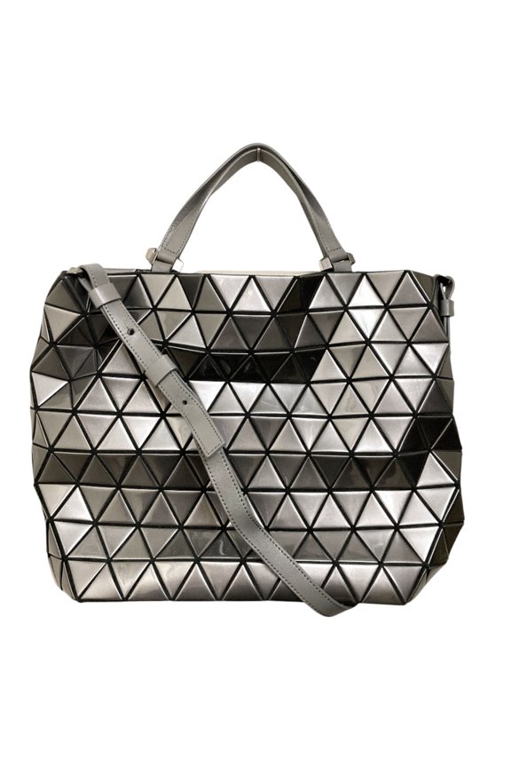 Pre-Owned Bao Bao Issey Miyake BAO ISSEY MIYAKE Crystal Gloss Tote Bag BB03-AG301 Gray Women's