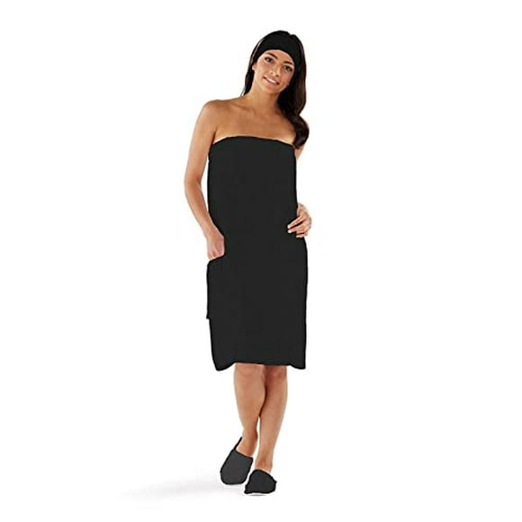 Boca Terry Serviette de Spa pour Femmes - Serviette de Spa, Douche, Bain et Gym 100 % Coton avec Boutons-Pression - Moyen/grand, TTG, 4TG, 6TG