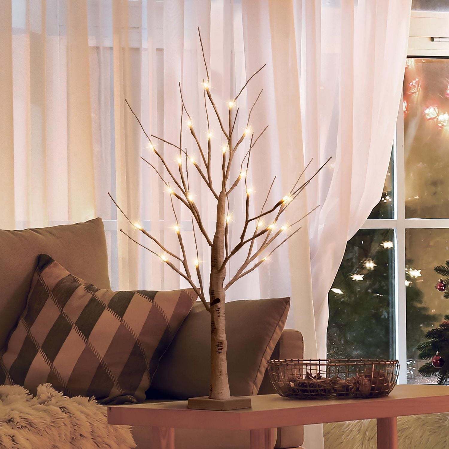 Merkury White Birch Light up Tree