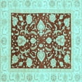 thumbnail image 1 of Ahgly Company Indoor Square Oriental Light Blue Traditional Area Rugs, 3' Square, 1 of 4