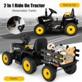 thumbnail image 3 of Pemberly Row 12V Kids Ride On Tractor with Trailer Ground Loader Black, 3 of 8
