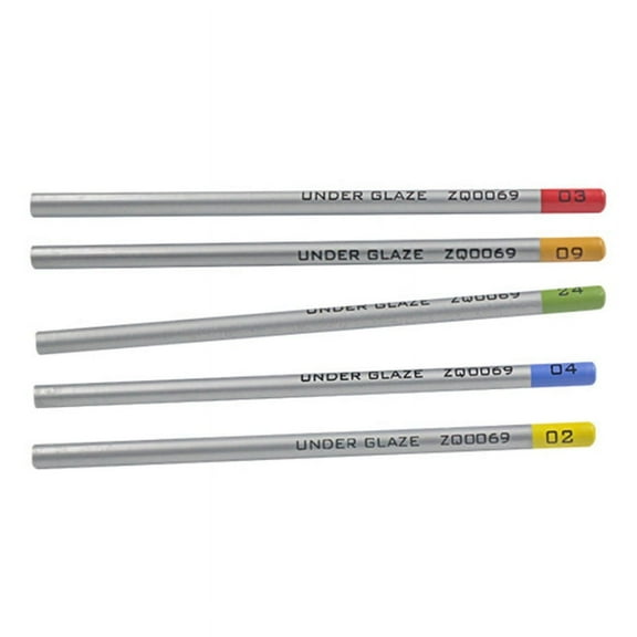 5Pcs Underglaze Pencils for Pottery for Decorating Fused Glass and Under Glaze Ceramics A