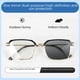 thumbnail image 2 of Gafas de lectura de moda de metal anti-luz azul, gafas de hombre con marco simple, marco medio retro, espejo plano que cambia de color, 2 of 5