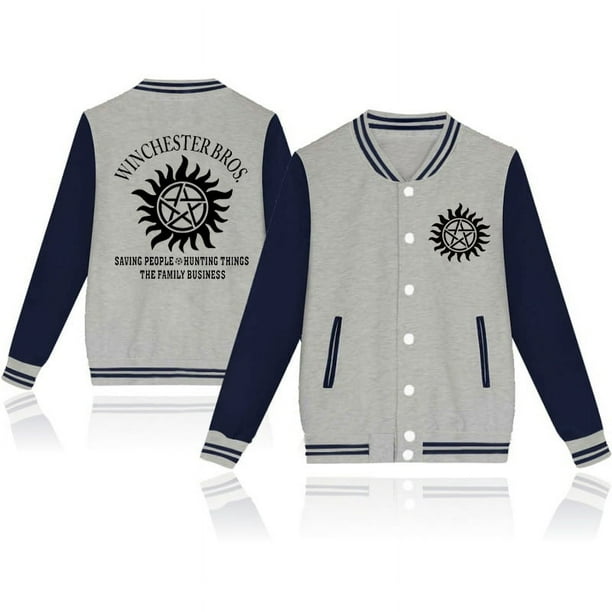 Nueva chaqueta de béisbol sobrenatural para hombre y mujer, chaqueta de béisbol de algodón a la moda, chaqueta informal de manga larga