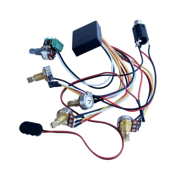 Circuito de preamplificador de bajos con preamplificador de ecualización activa y pasiva precableado con doble potenciómetro 3 bandas