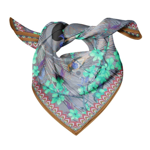 Bimba Cotton Voile Rectangular Printed Scarf Women Wrap Bandanas-40 x 40 Inches
