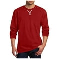 thumbnail image 2 of M-5X Plus Size T Shirts for Men Big & Tall Long Sleeve Tees Tops Mens Casual Solid Color Pullover Crewneck Basic Athletic Workout Tshirts Shirt, 2 of 5