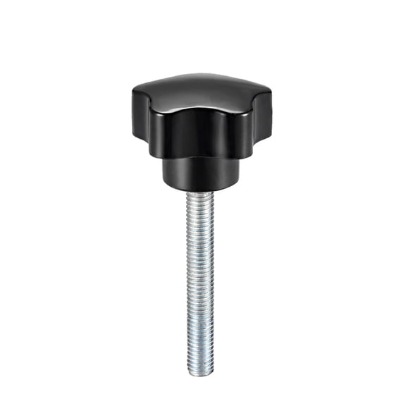 Uxcell M8 x 60mm Male Thread 38mm Head Star Knobs Zinc Plated Black 1 Pack