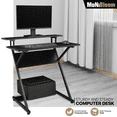 thumbnail image 6 of MoNiBloom Standing Modern Computer Desk, Portable Laptop Table with Monitor Storage Shelf & Host Rack for Home Office, Black, 6 of 12
