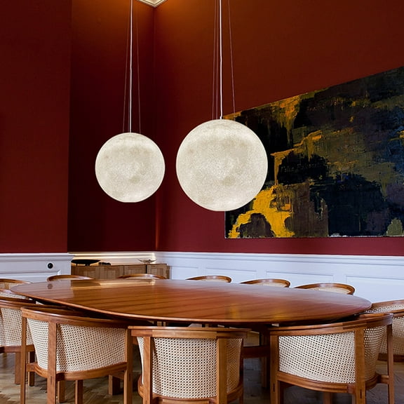 Arturesthome Quality Extra Large Moon Resin Globe Chandelier Nordic Ball Planet Restaurant Pendant Light