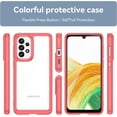 thumbnail image 5 of Case for Samsung Galaxy A33 Case Slim Dropproof [Defend from Drop/Scratch/Slip/Fingerprint] Clear Acrylic Hard Back Soft TPU Bumper Hybrid Phone Cover for Samsung A33 5G-Red, 5 of 16