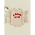 thumbnail image 2 of Infant Baby Bubble Romper Furry Letter Embroidery Long Sleeve Round Neck Bodysuit Playsuit, 2 of 8