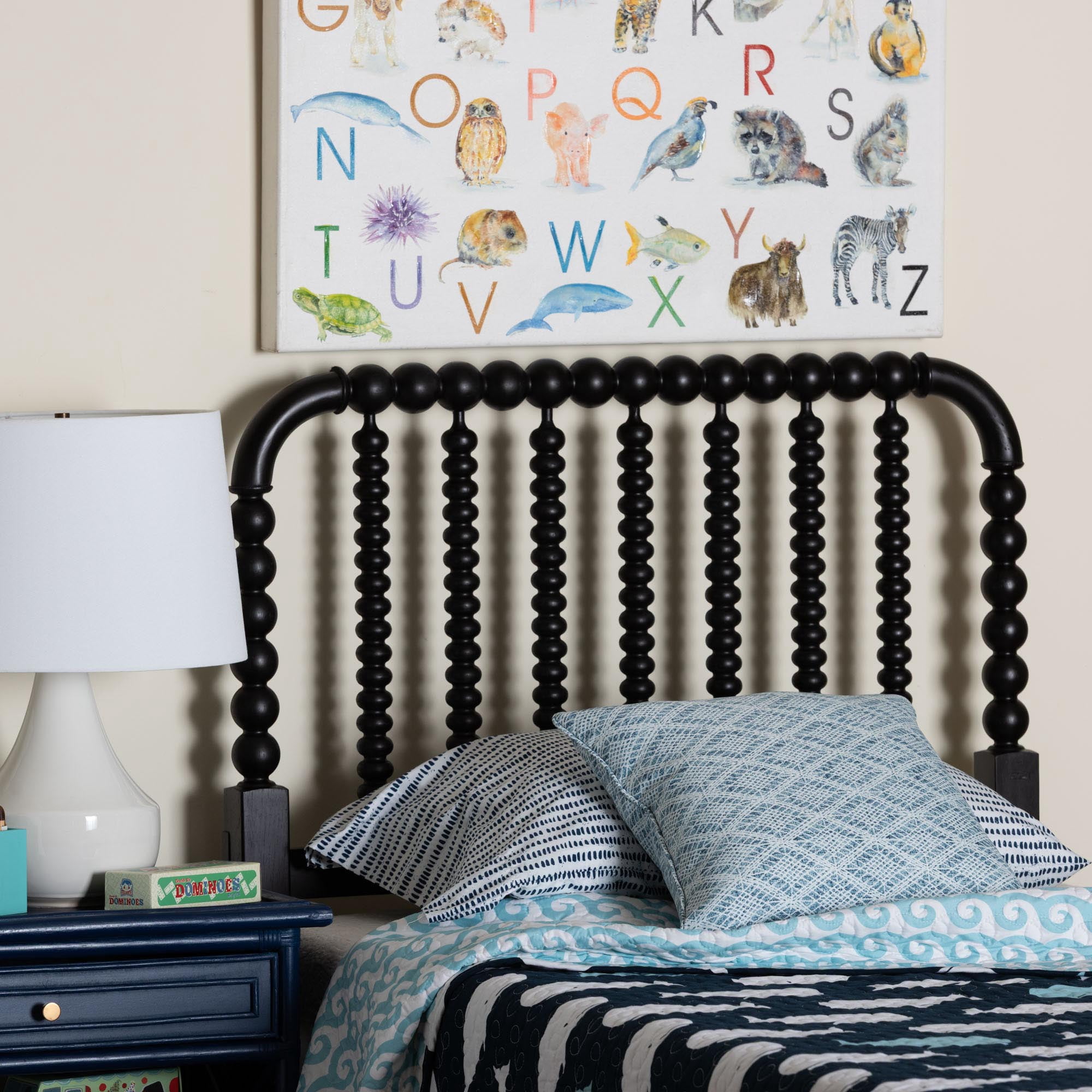 Baxton Studio Finley Traditional Headboard, Twin, Black