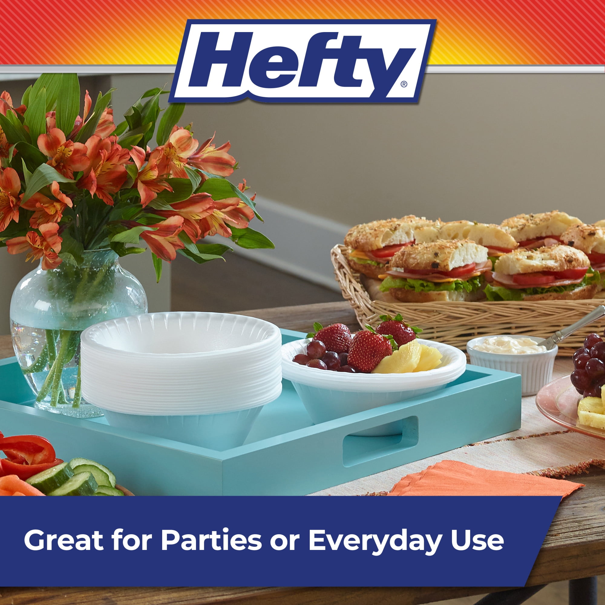 (3 pack) Hefty Everyday Soak-Proof Foam Bowls, White, 12 ounce, 50 Count