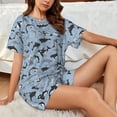 thumbnail image 4 of Bingfone Dolphins Print Pajamas Sets for Women Soft Short-Sleeved Pjs with Lounge Shorts Two Piece Sleepwear, 4 of 5