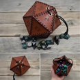 thumbnail image 4 of Bolsa de almacenamiento de dados de cuero sintético retro, fácil de limpiar, con cordón, accesorios para juegos de mesa de fiesta, 4 of 5