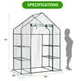 thumbnail image 3 of ZHICHUN  Mini Walk In Greenhouse 4 Shelf Transparent PVC Cover Waterproof Plant Green House 56 X 29 X 77 Inch For Indoor Outdoor Garden Backyard Patio Use, 3 of 10