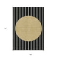 thumbnail image 3 of HomeRoots 597149 9 x 12 ft. Black & Beige Striped Washable Indoor & Outdoor Rectangle Area Rug, 3 of 5