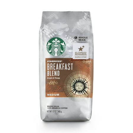 Starbucks Breakfast Blend Medium Roast Whole Bean Coffee, 12-Ounce (Best Green Coffee Beans For Roasting)