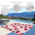 thumbnail image 4 of Fsddascl Strawberry Outdoor Rug for Patio/Deck/Porch, Non-Slip Large Area Rug 4 x 6 Ft, Pink Spring Summer Rustic Floral Fruit Indoor Outdoor Rugs Washable Area Rugs, Reversible Camping Rug Carpet, 4 of 5