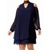 Xscape Womens Plus Embellished Chiffon Shift Dress