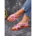 thumbnail image 4 of opean And American Style Women's Plus Size Flat Sandals, Simple Woven Round Toe Beach Slippers For Women, 4 of 4