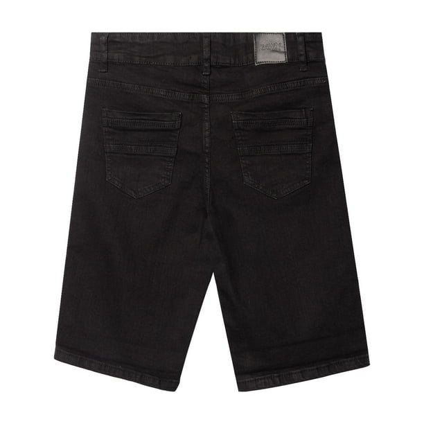 【Anyone more】Dabi Black Denim Rollup Shorts RAW X Big Boy's Roll-Up Denim Shorts 2-Pack, Black Wash