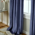 thumbnail image 3 of TOWN & COUNTRY LUXE Velour Solid Heavyweight Indoor Curtains, Light Filtering Opacity, Triple Pinch Pleat Top, Plush Velvet, 2-Pack Set, 27"x96", Navy, 3 of 11