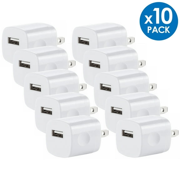 Wall Charger Cube,1A/5V Single Port USB Wall Plug 5 Pack Travel Black Charging Block Box Adapter Compatible iPhone,Samsung Galaxy A21 A51 A71 S20 S10 S9 S8,A10e,A90,Note20/10,Moto G7 G6,LG Stylo 6/5/4