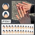 thumbnail image 2 of 24 piezas de uñas postizas de almendra, cortas, con purpurina negra, patrones de uñas French Presson, bonitas uñas postizas desnudas, cortas con pegamento para uñas, StilettoStickon, uñas para mujeres, 2 of 5