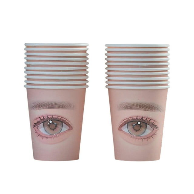 Vasos de papel para práctica de pestañas, maquillaje de repuesto para principiantes, herramienta auxiliar