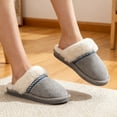 thumbnail image 4 of BERANMEY Slippers for Women Scuff Memory Foam Fuzzy Faux Fur House Slippers Bedroom Non-slip Warm Fluffy Plush Womens Slippers Unisex Slip on Anti-Skid Sole Slides, 4 of 8