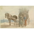 thumbnail image 3 of Johann Adam Klein 24x17 Black Modern Framed Museum Art Print Titled - Austrian Peasants with a Horse and Cart, with a View of Vienna in the Distance (1816-1818), 3 of 5