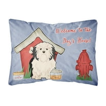 Carolines Treasures BB2773PW1216 Dog House Collection Lowchen Canvas Fabric Decorative Pillow  12H x16W multicolor