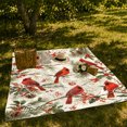thumbnail image 7 of Red Cardinals Across Evergreen And Holly Branches, Soft Flannel Blanket with Naturalistic Winter Botanical Print, Housewarming Gift and Home Decor for Bedroom and Living Room, 7 of 7