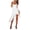 White, variant on Women's High Low Ruffled Hem Midi Cami Dress with Slit Flowy Fit 100% Polyester Easy Care Machine Wash for Summer