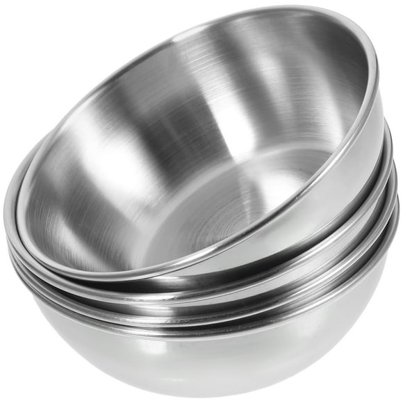 BRIGHTFUFU 4 unids Salsa de Acero Inoxidable Platos Comida Platos de Inmersión Plato Redondo Plato Platillo Aperitivo Platos