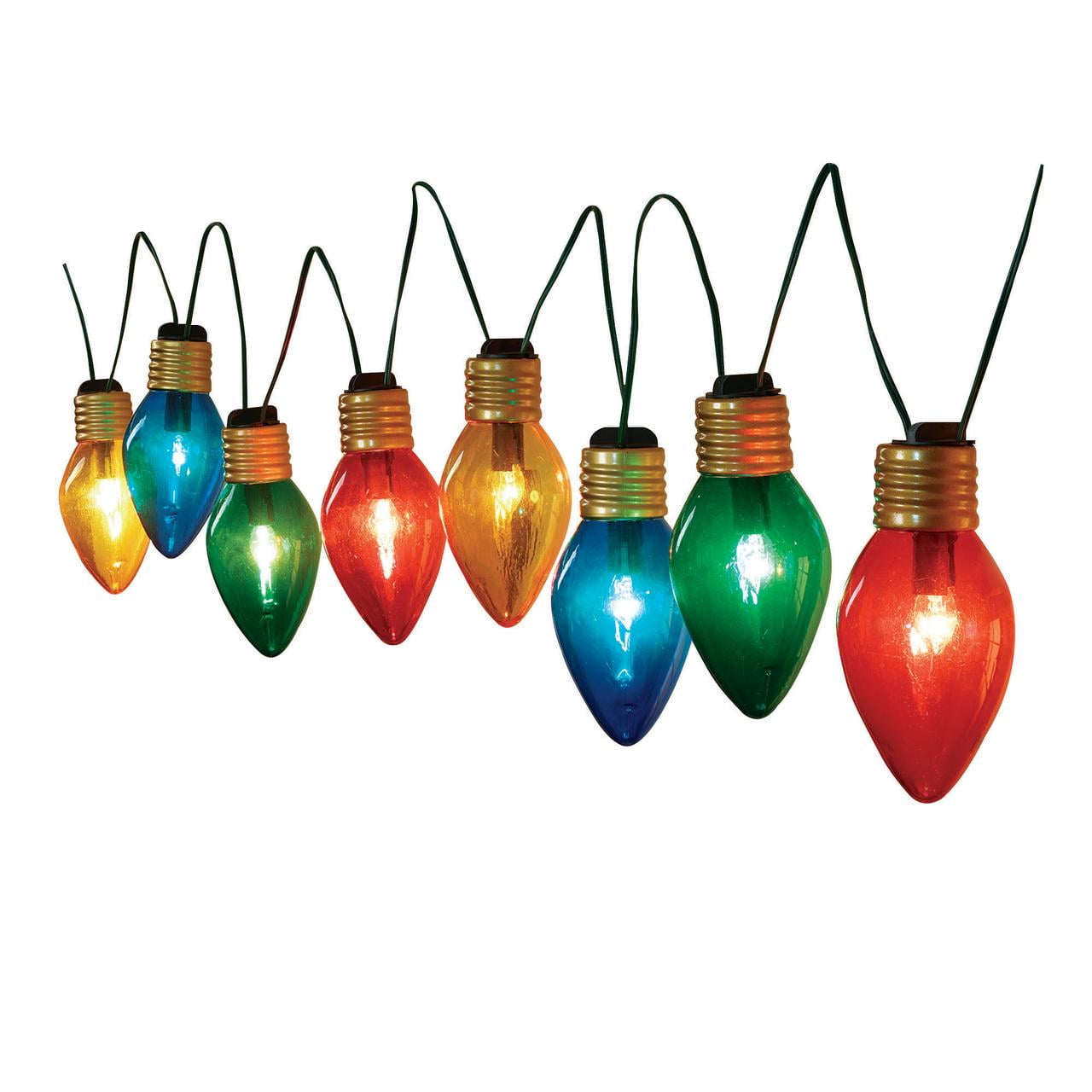 Holiday Time 8-Count Jumbo C7 Christmas Lights, Multicolor, 10.5 feet