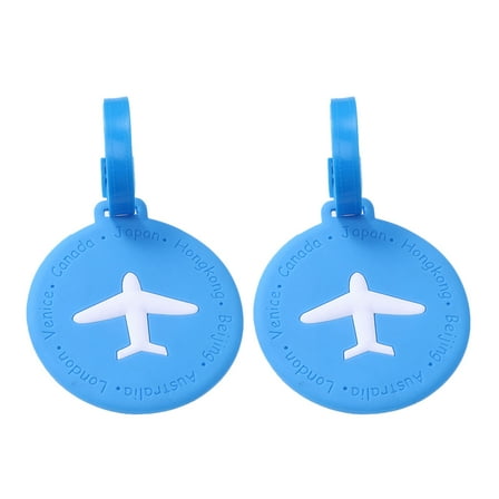 2pcs Travel Luggage Tags Silicone Luggage Tags Airplane Patterns Suitcase Tags