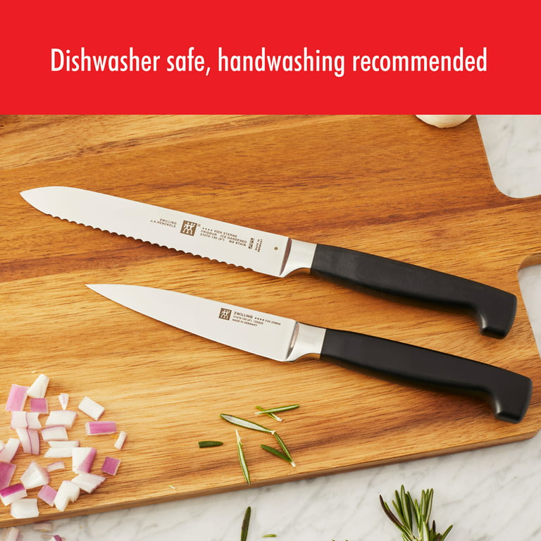 JA Henckels 8 Pc Serrated No Stain Steak Knife Set + Wood Block Knives  Germany