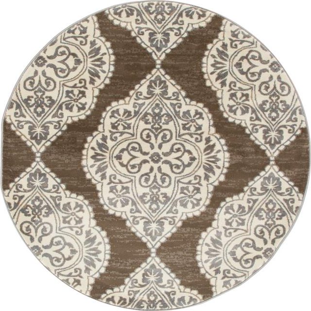 Art Carpet 841864103229 5 Pi Arabella Collection Médaillon Tissé Zone Ronde Tapis&44; Champignon