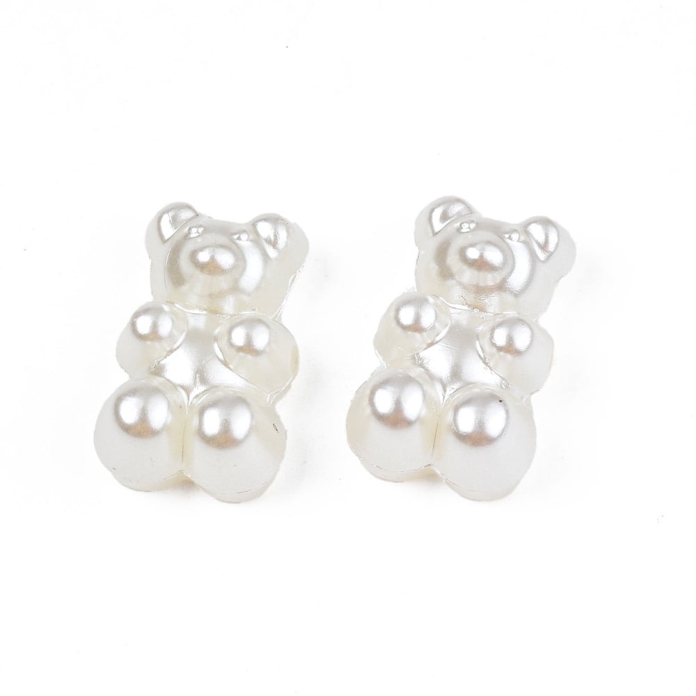 500gs Plastic Imitation Pearl Beads Bear Creamy White 19x12x8mm Hole: 1.6mm about 508pcs/500g