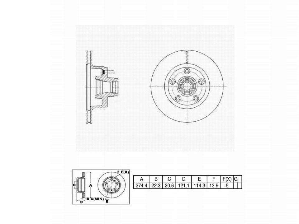 Winstop Brake Rotor and Hub Assembly, Front WS235354, American Motors Pacer 1978-1977