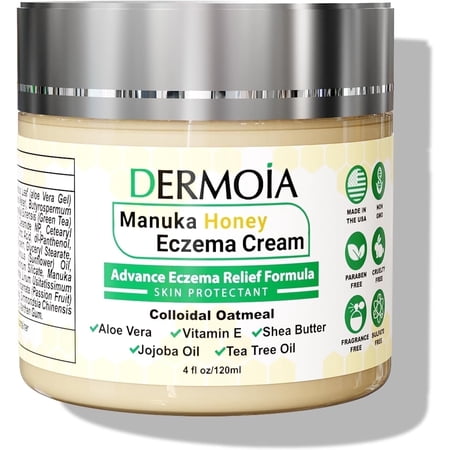 DERMOIA Manuka Honey Ointment for Eczema, Psoriasis, Dry Skin, Fragrance Free, 4 Ounce