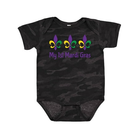 

Inktastic My 1st Mardi Gras Fleur De Lis Gift Baby Boy or Baby Girl Bodysuit