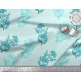 thumbnail image 2 of Soimoi Poly Georgette Fabric Leaves & Floral Block Print Fabric by Yard 52 Inch Wide, 2 of 3